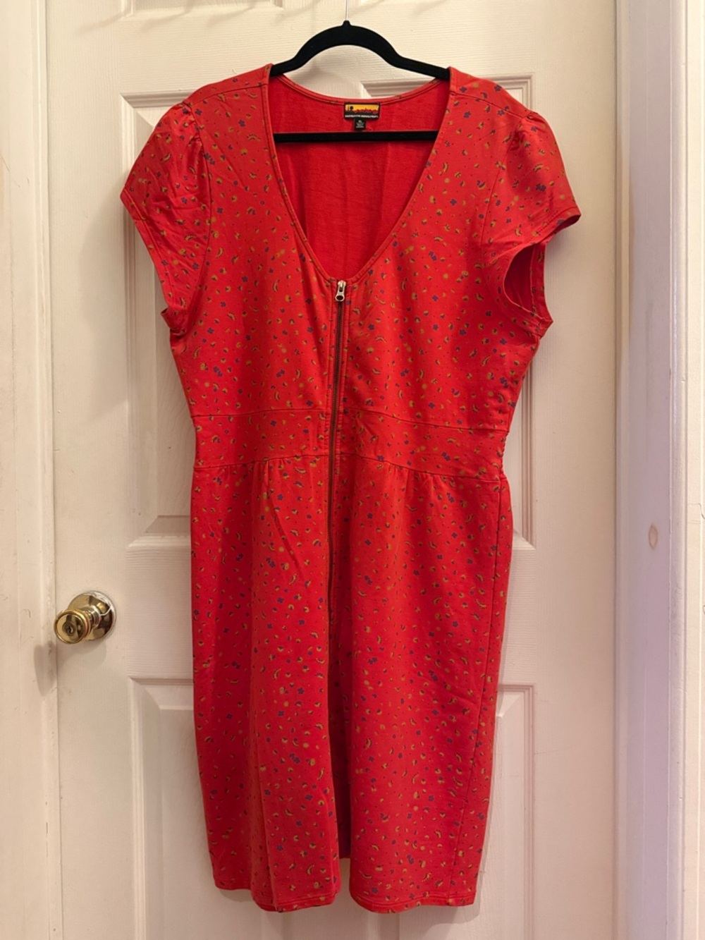 Brooklyn Industries Red Short-Sleeve Zip-Front Dress - XL